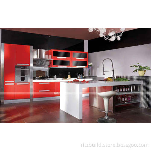 Home Furniture High Gloss UV Kitchen Cabinet with Water-Proof Furniture